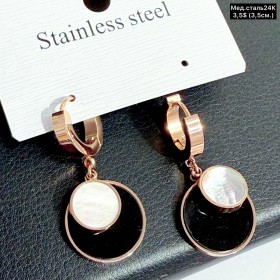 Сережки мед.сталь24К 10514 (3.5см)